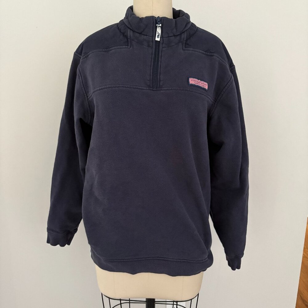 Vineyard Vines Women's Sweatshirt Blue 1/4 Zip Pullover Long Sleeve Sweater S
